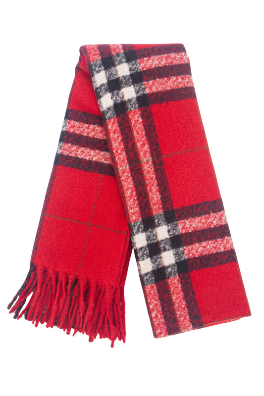 Heavyweight Scarf - Red, Traditional Check