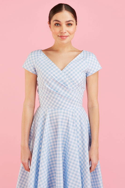 Hourglass Gingham Cotton Swing Dress