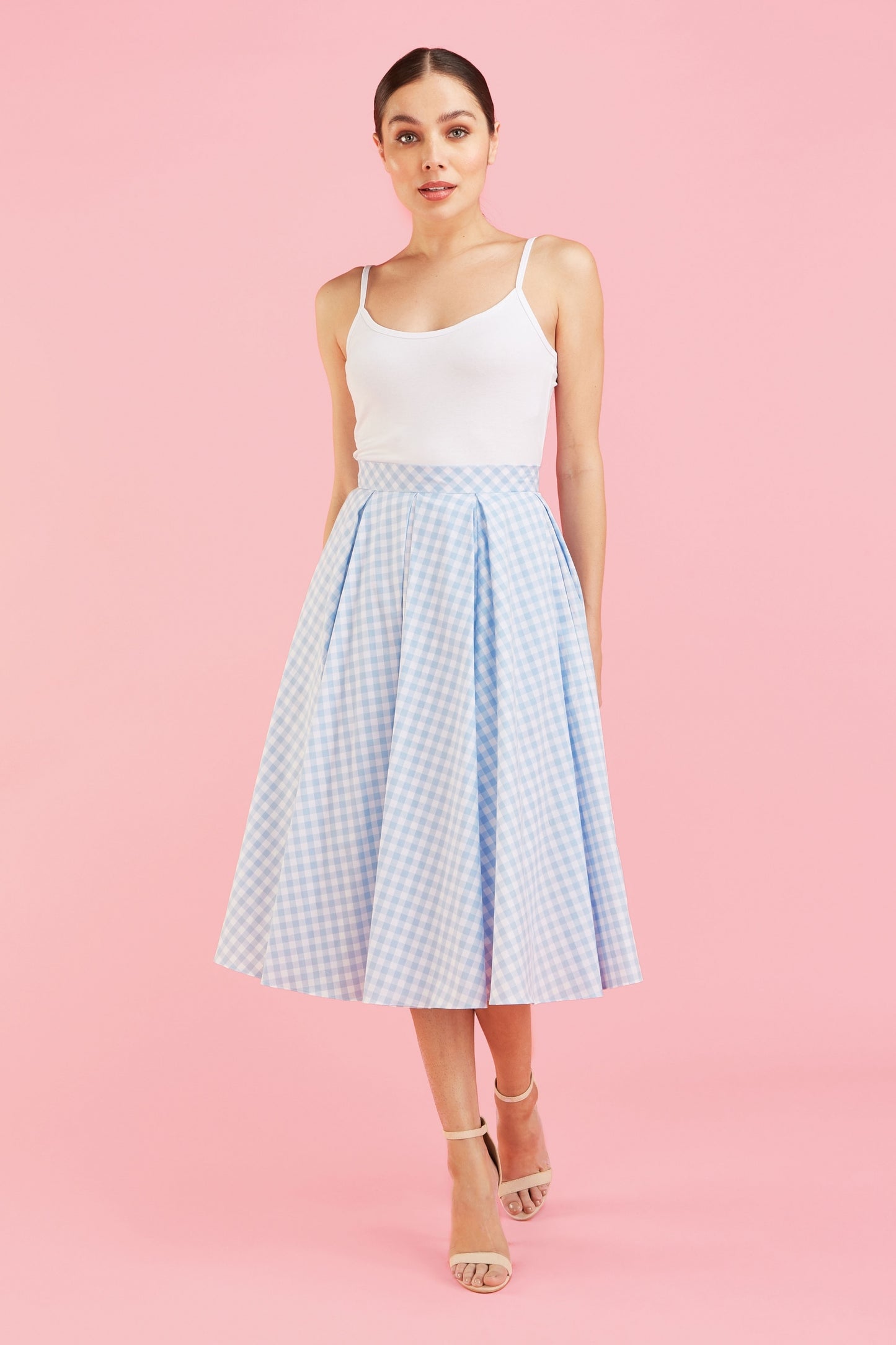 Signature Gingham Midi Skirt