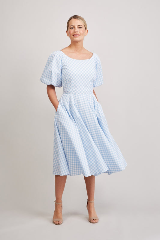 Sabrina Gingham Midi Dress