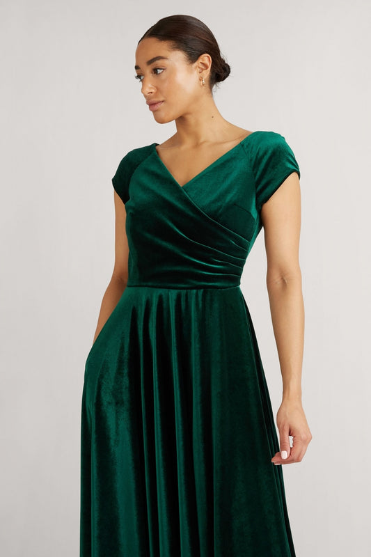 Hourglass Velvet Swing Dress