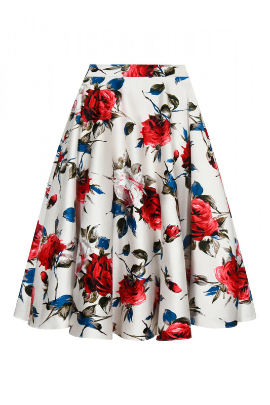 Carmen Rose Print Circle Skirt