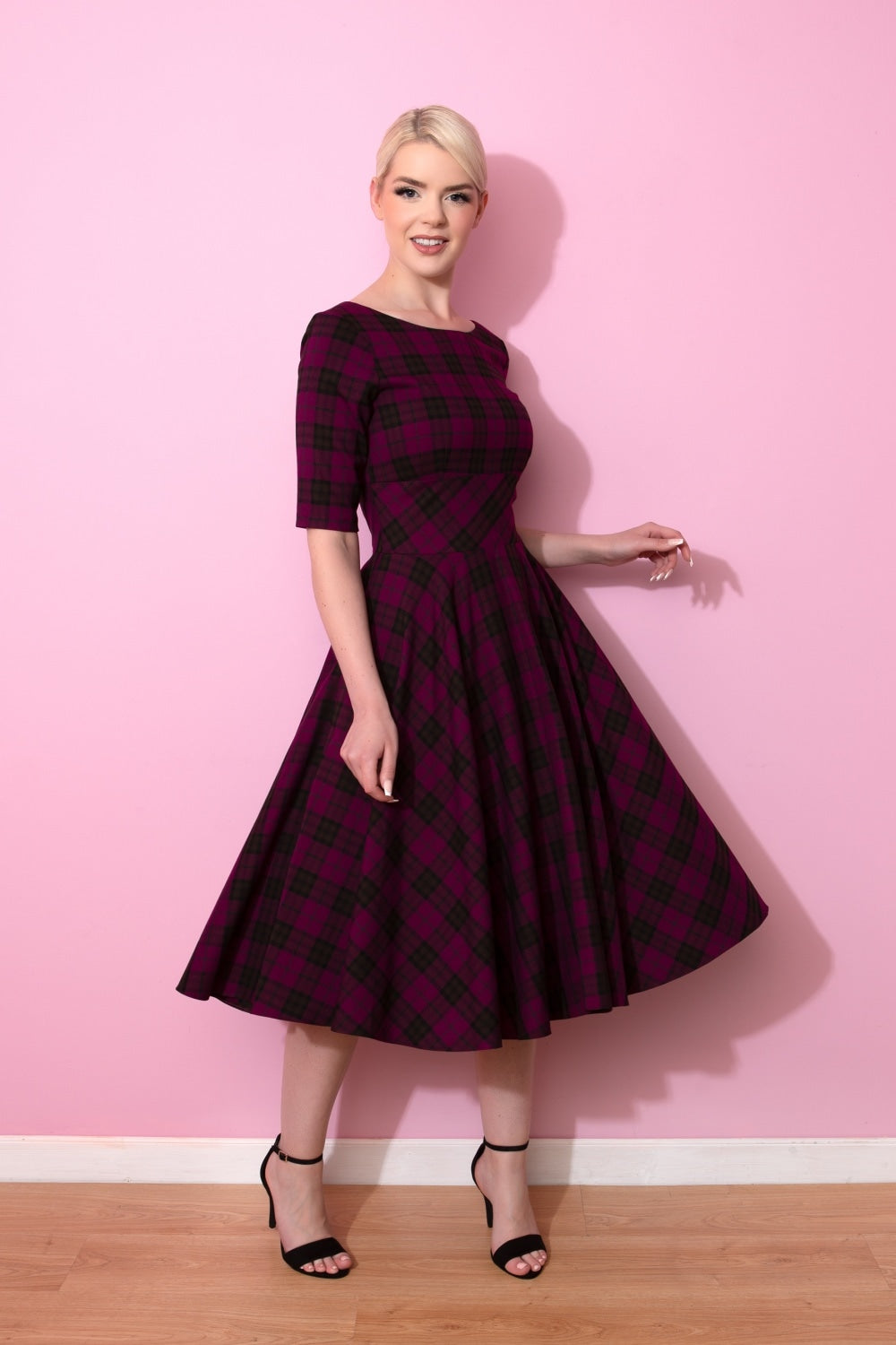 Hepburn Tartan Swing Dress The Pretty Dress Company Hepburn Tartan Swing Dress The Pretty Dress Company