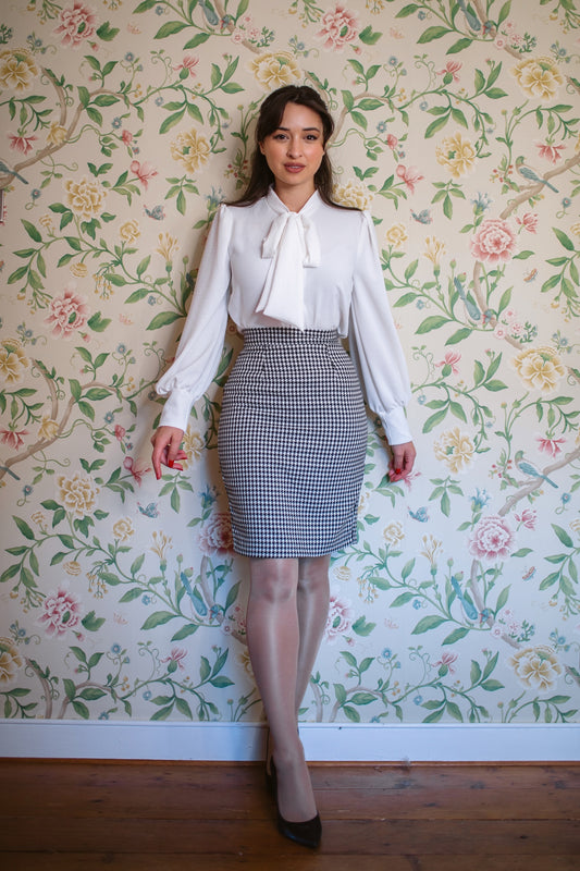 Natasha Dogtooth Petite Pencil Skirt
