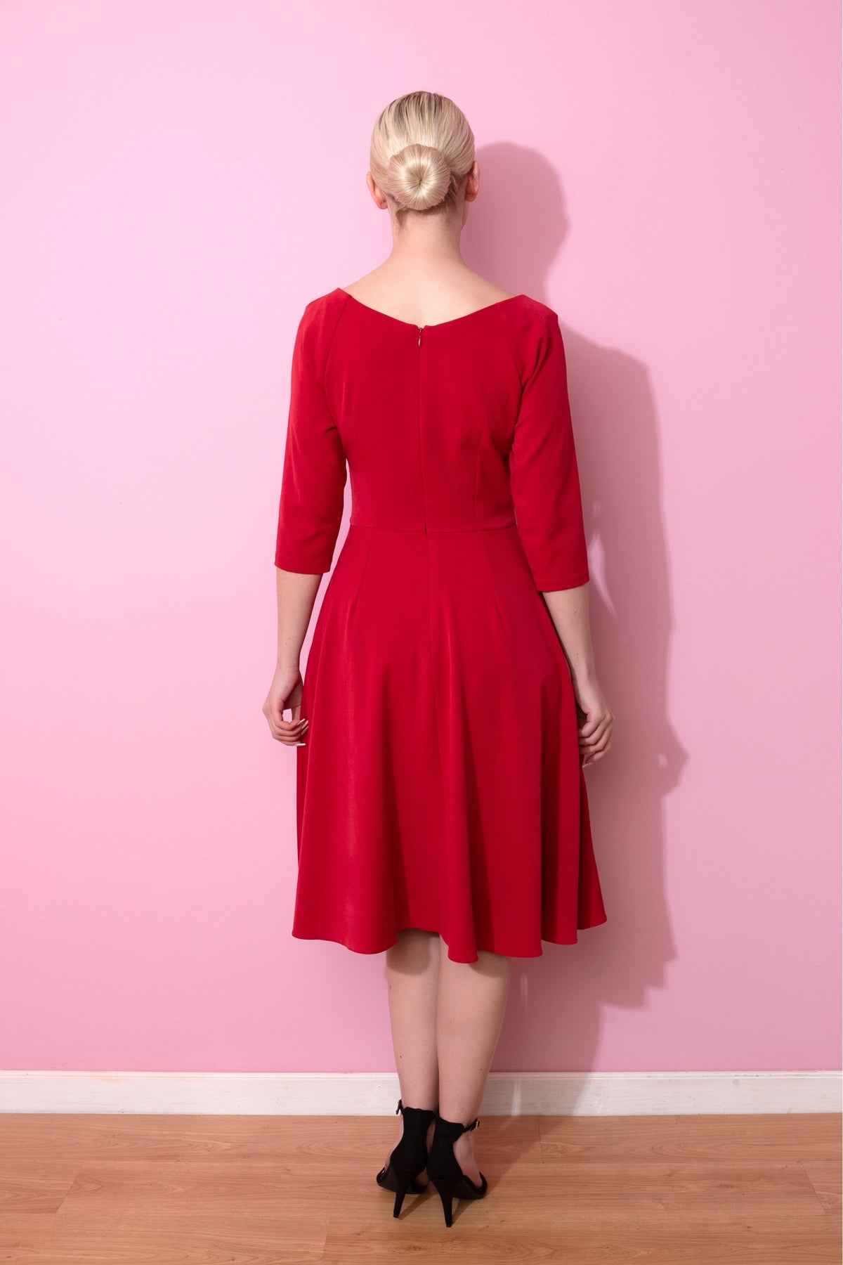 Hourglass 3/4 Sleeve fit & Flare Dress
