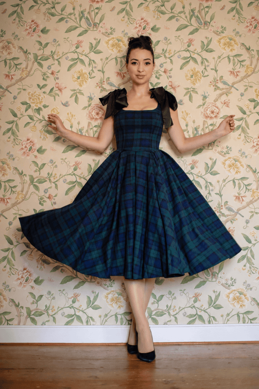 Josephine Tartan Midi Dress
