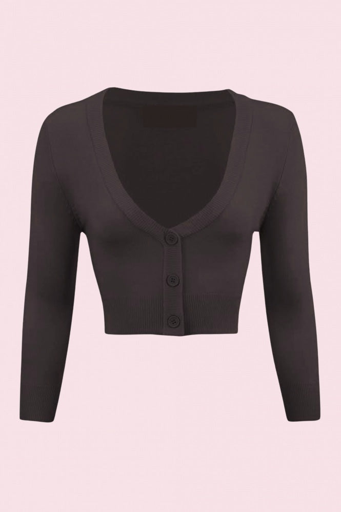 Vintage Cropped ¾ Sleeve Cardigan