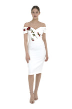 Fatale Embroidered Bodice Pencil Dress