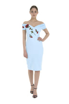 Fatale Embroidered Bodice Pencil Dress