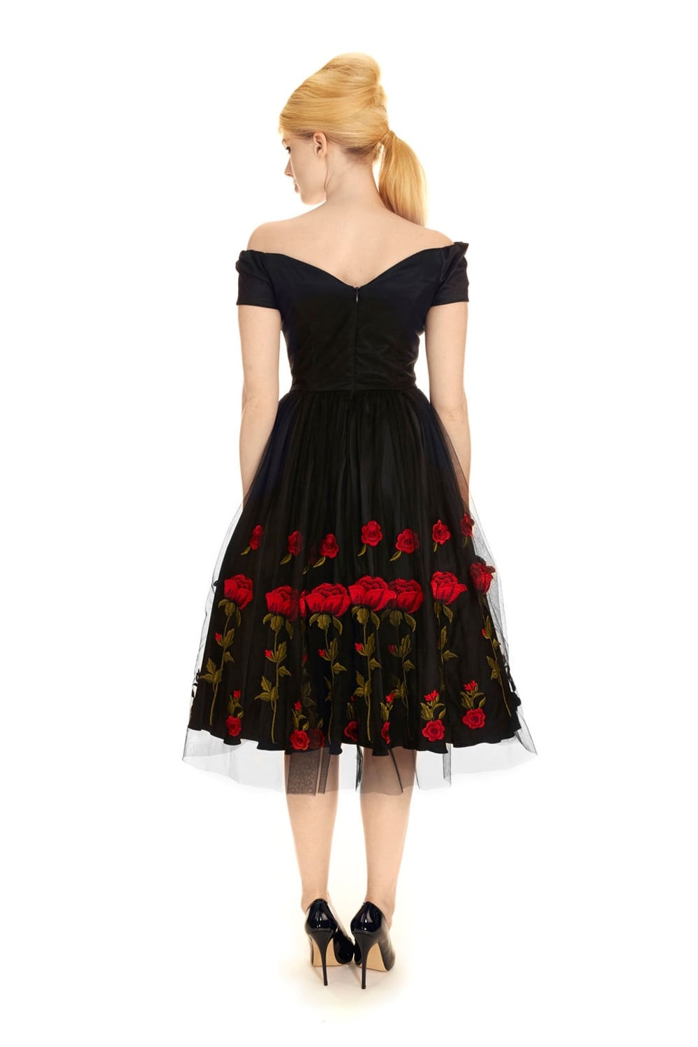 Fatale Embroidered Rose Prom Dress