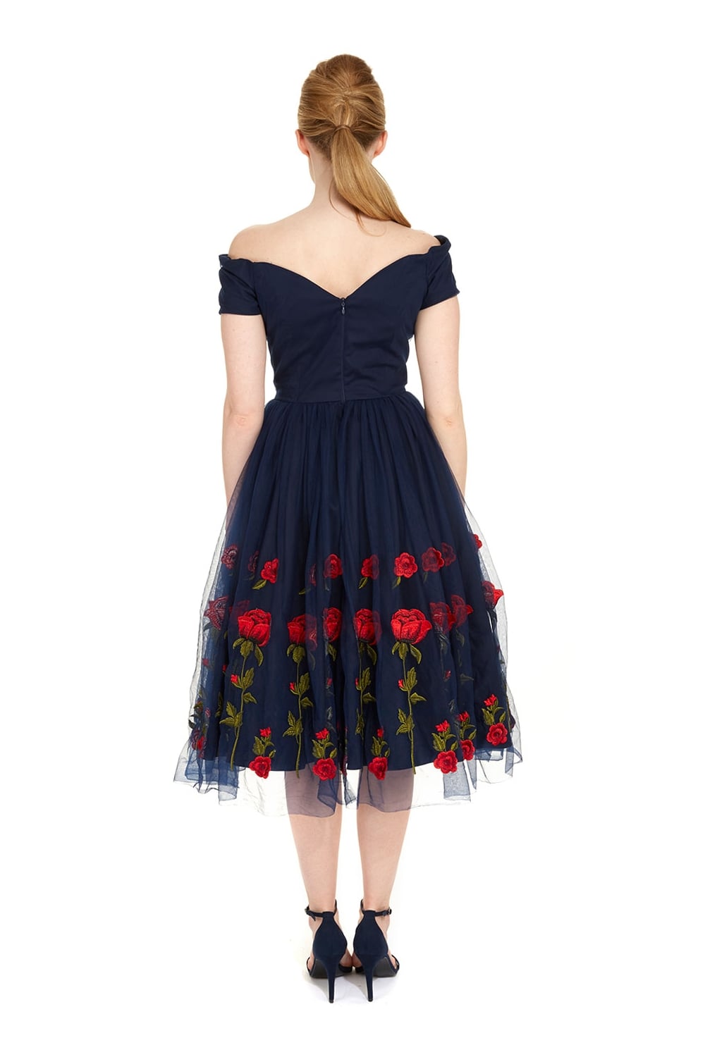 Fatale Embroidered Rose Prom Dress