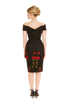 Fatale Embroidered Rose Pencil Dress