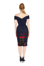 Fatale Embroidered Rose Pencil Dress
