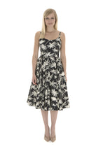 Priscilla Retro Palm Midi Dress