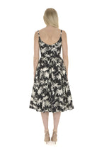 Priscilla Retro Palm Midi Dress