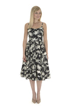Priscilla Retro Palm Midi Dress