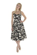 Priscilla Retro Palm Midi Dress