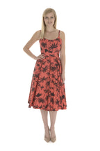 Priscilla Retro Palm Midi Dress