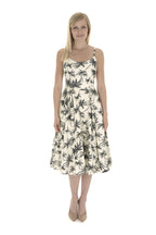 Priscilla Retro Palm Midi Dress