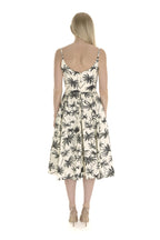 Priscilla Retro Palm Midi Dress