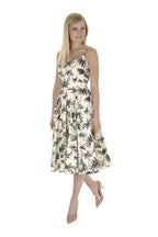 Priscilla Retro Palm Midi Dress