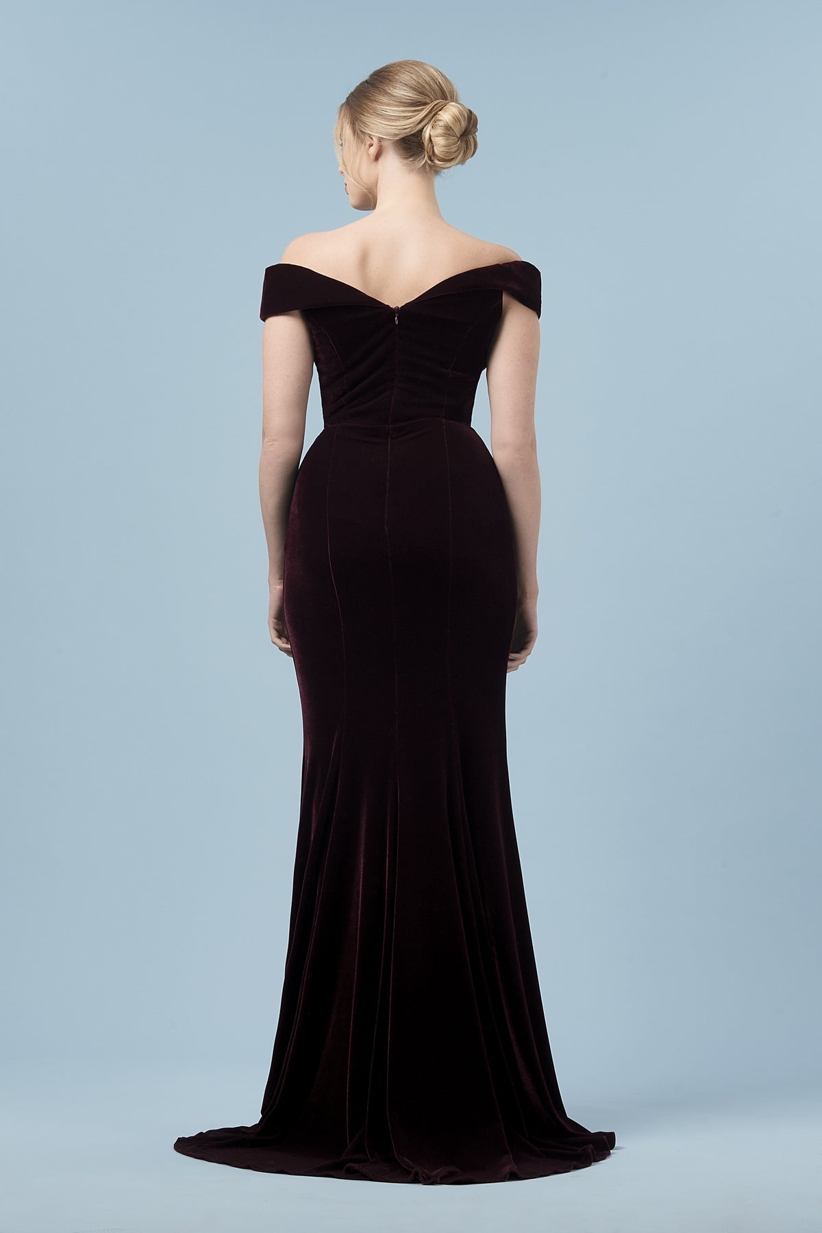 Thea Bordeaux Velvet Gown