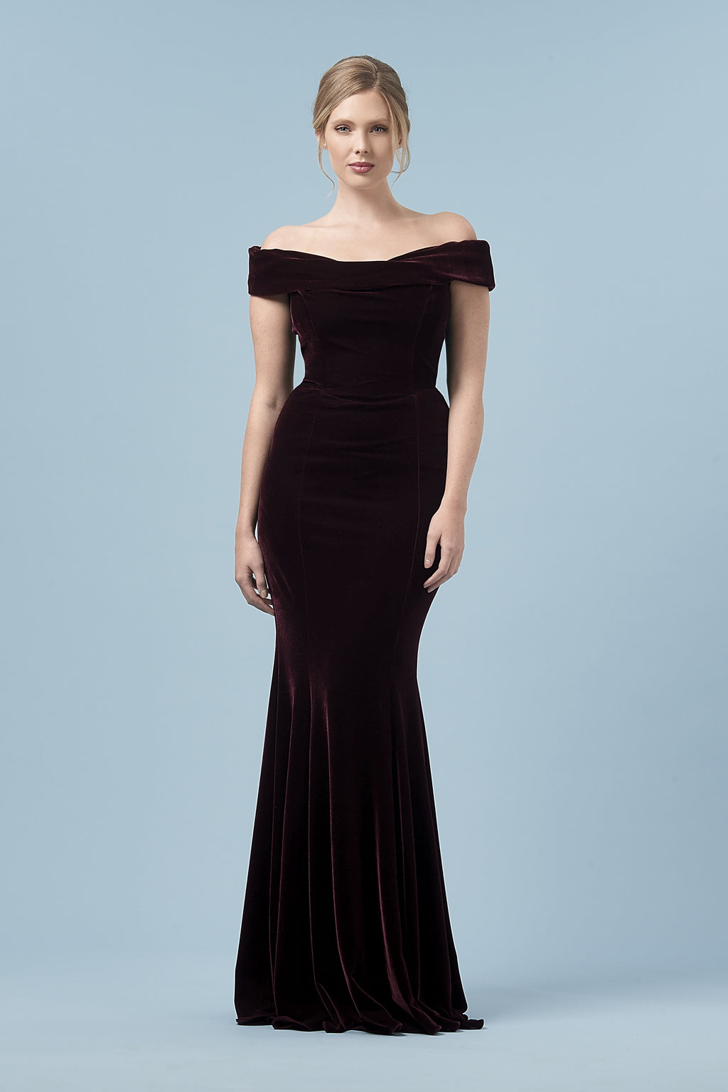 Thea Bordeaux Velvet Gown