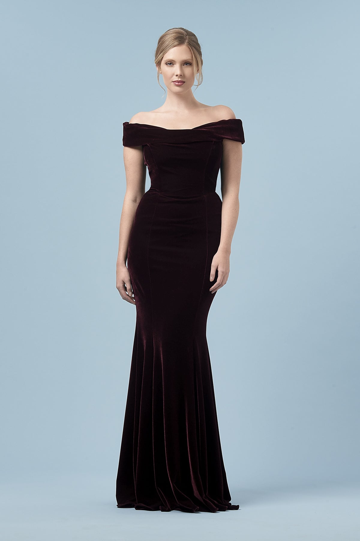 Thea Bordeaux Velvet Gown
