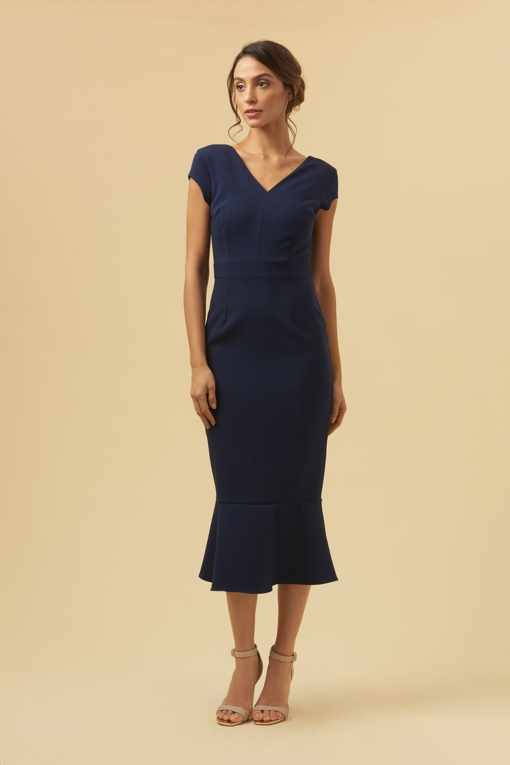 Katya Cap Sleeve Midi Dress