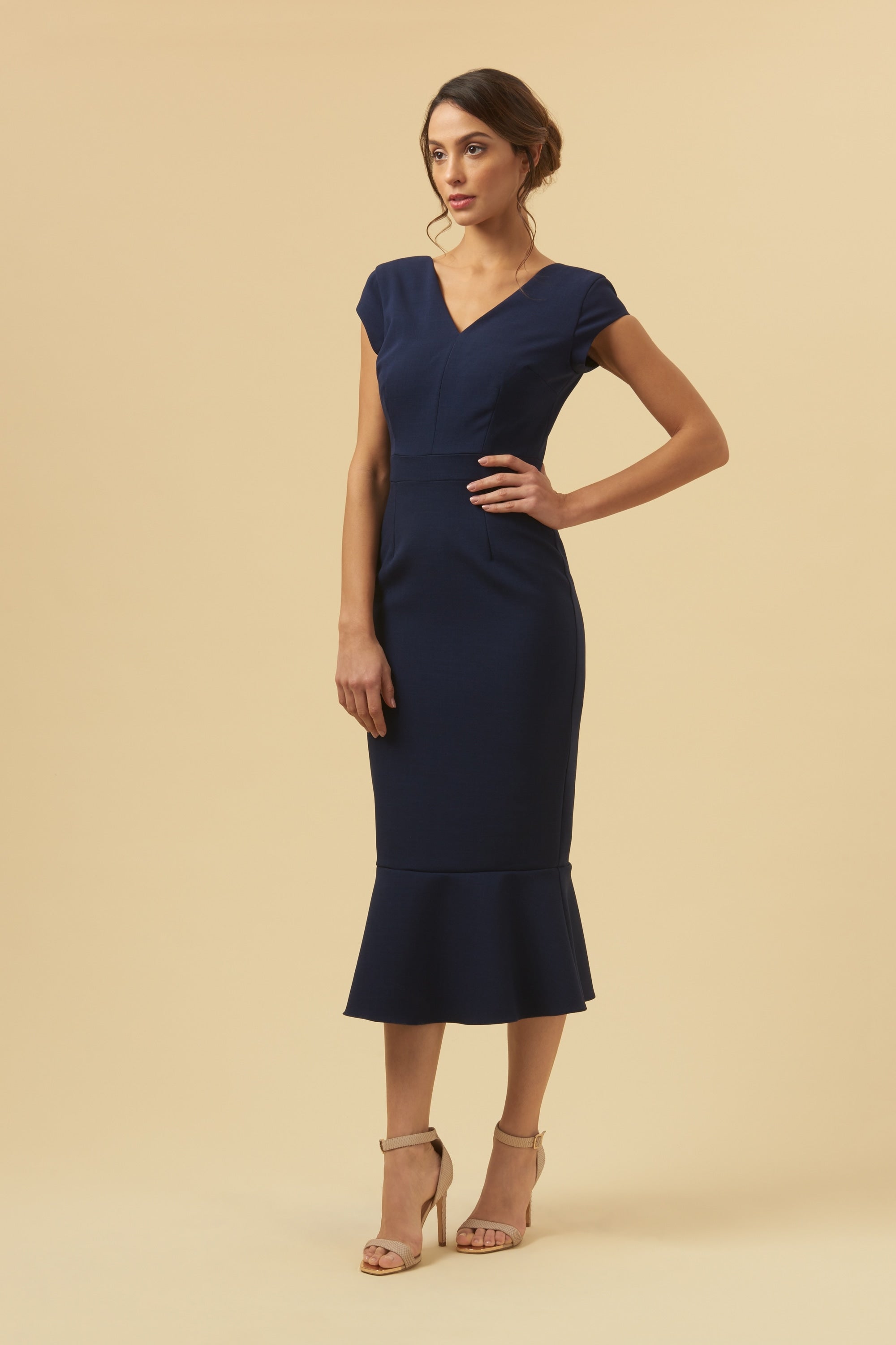 Katya Cap Sleeve Midi Dress