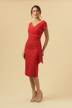 Hourglass Faux Wrap Pencil Dress