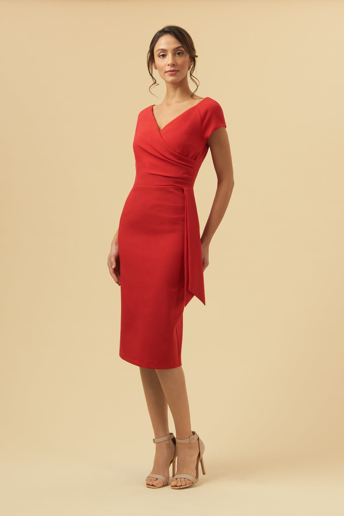 Hourglass Faux Wrap Pencil Dress
