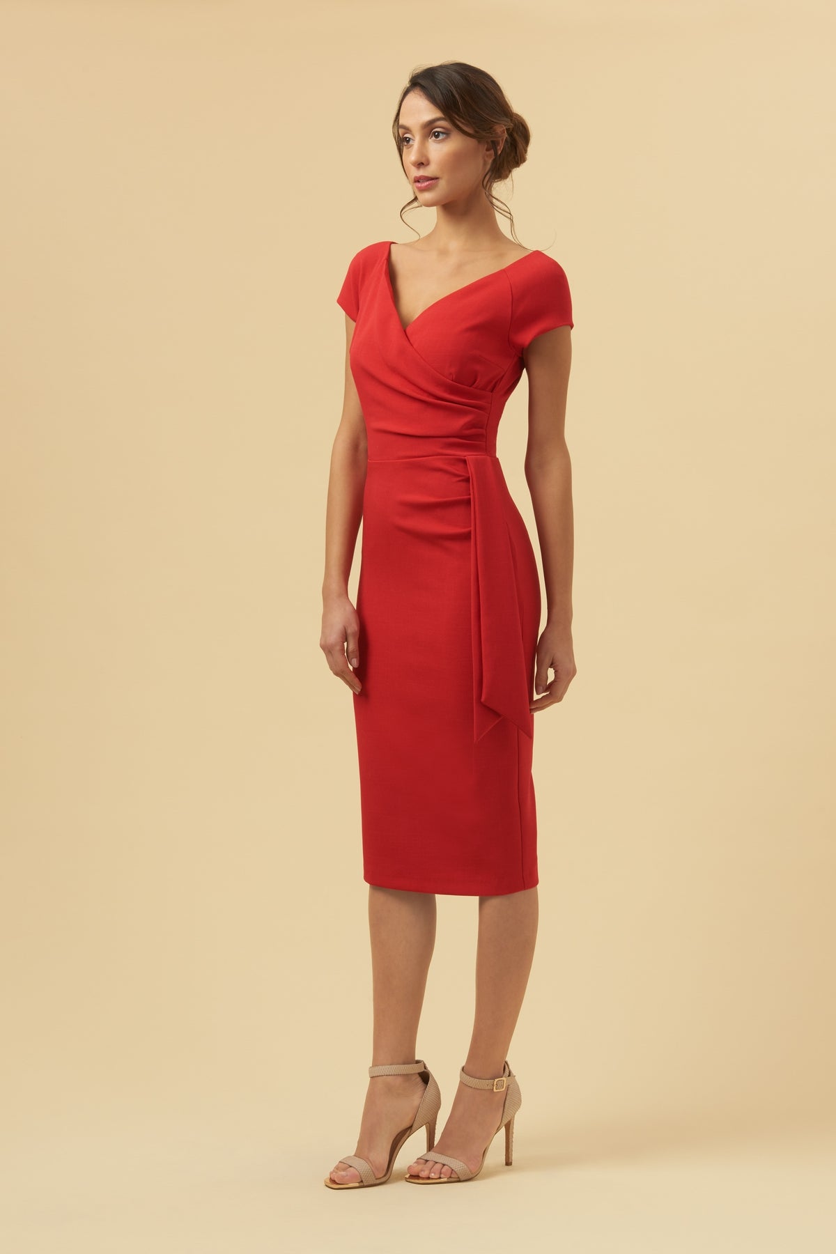 Hourglass Faux Wrap Pencil Dress