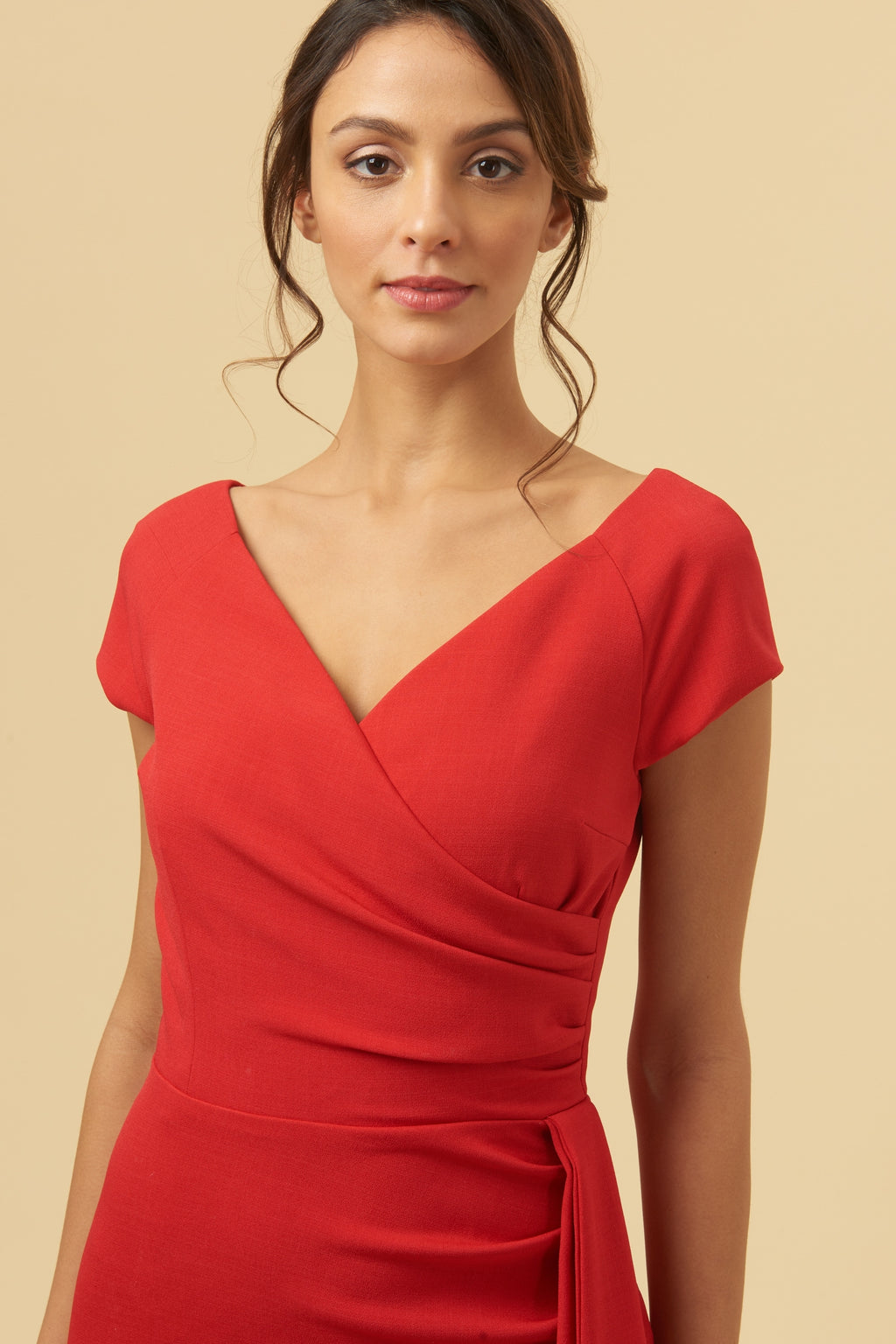 Hourglass Faux Wrap Pencil Dress