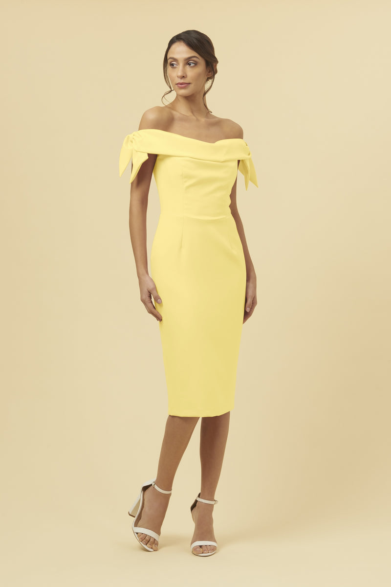 Tilly Pencil Dress - Lemon