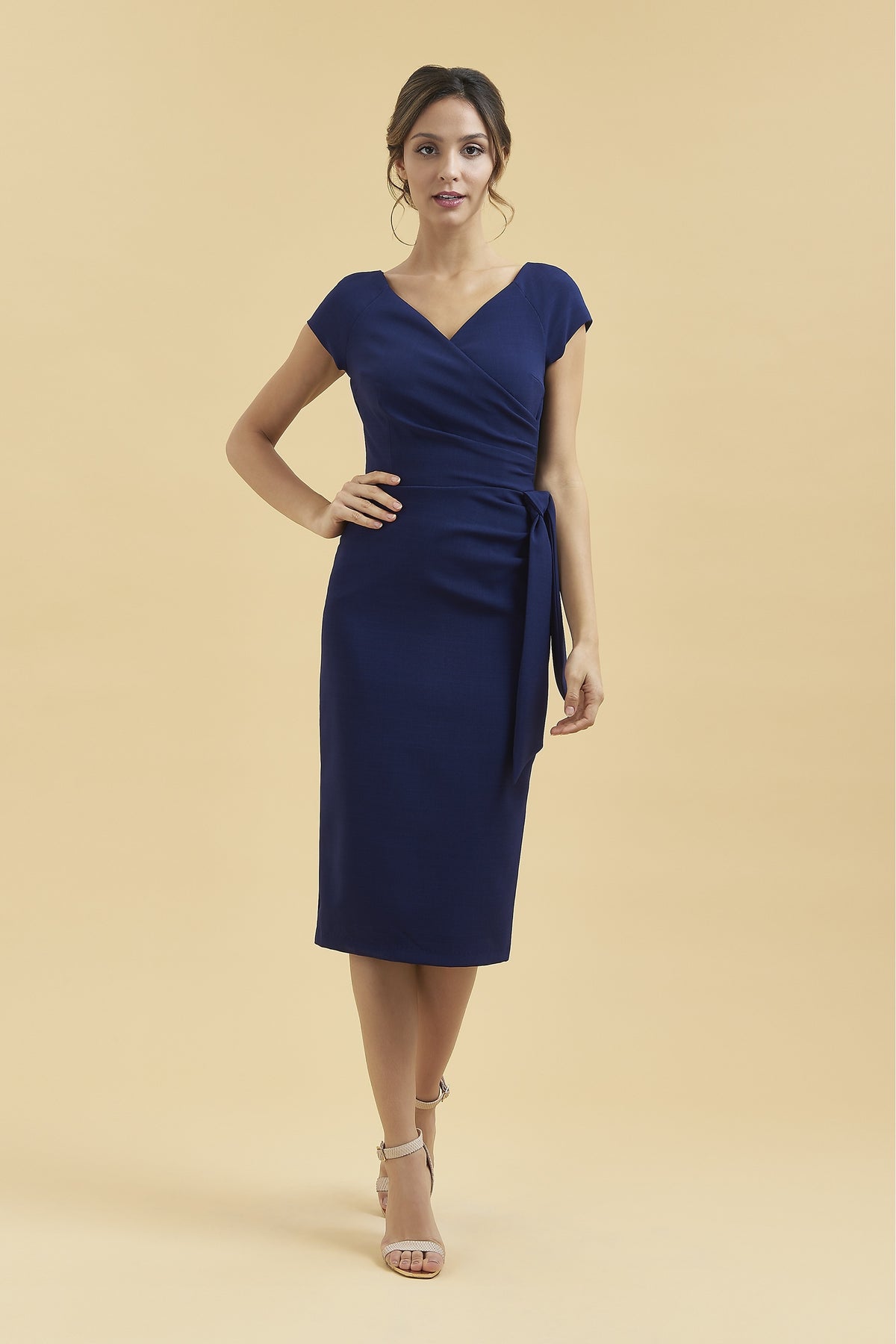 Hourglass Faux Wrap Pencil Dress