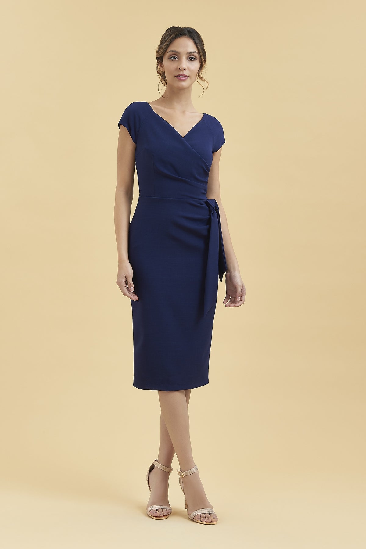 Hourglass Faux Wrap Pencil Dress