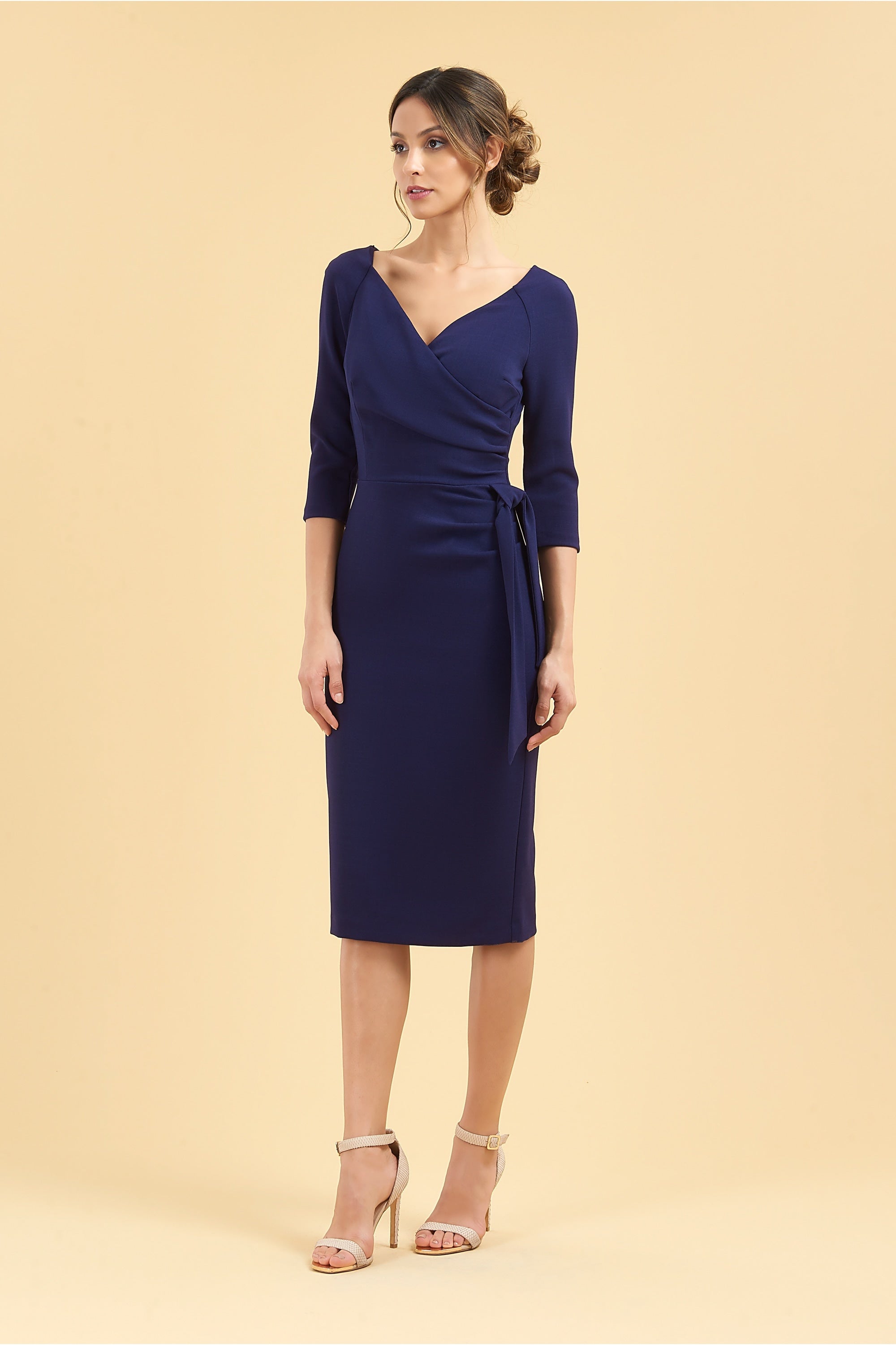 Hourglass 3/4 Sleeve Pencil Dress