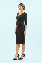 Hourglass 3/4 Sleeve Pencil Dress