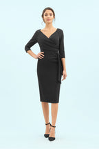 Hourglass 3/4 Sleeve Pencil Dress
