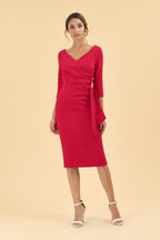 Hourglass 3/4 Sleeve Pencil Dress