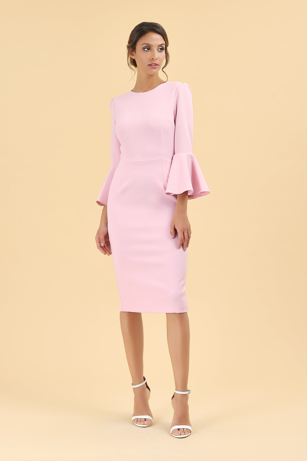 Gia Oversized Fluted Sleeve Pencil Dress