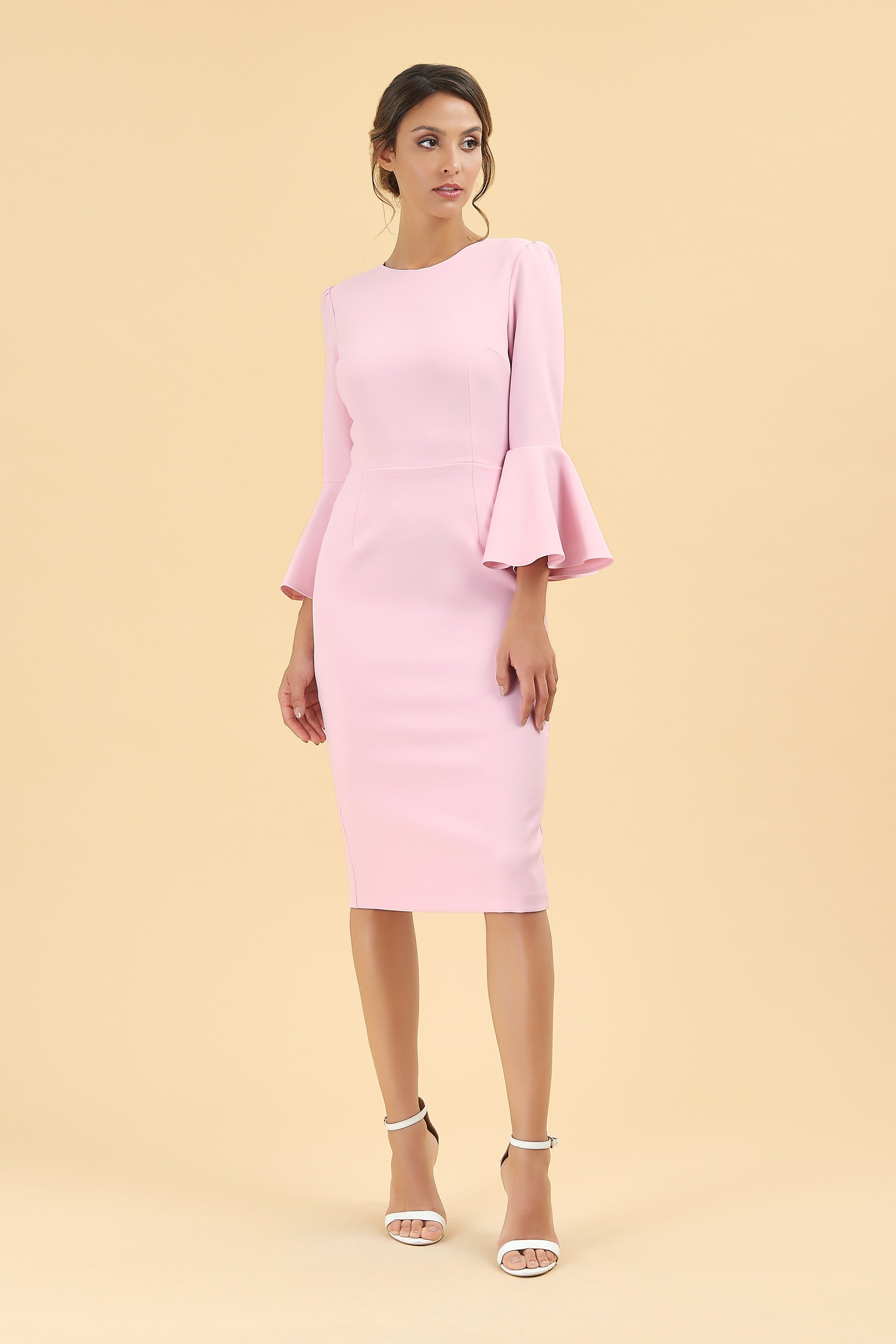 Gia Oversized Fluted Sleeve Pencil Dress