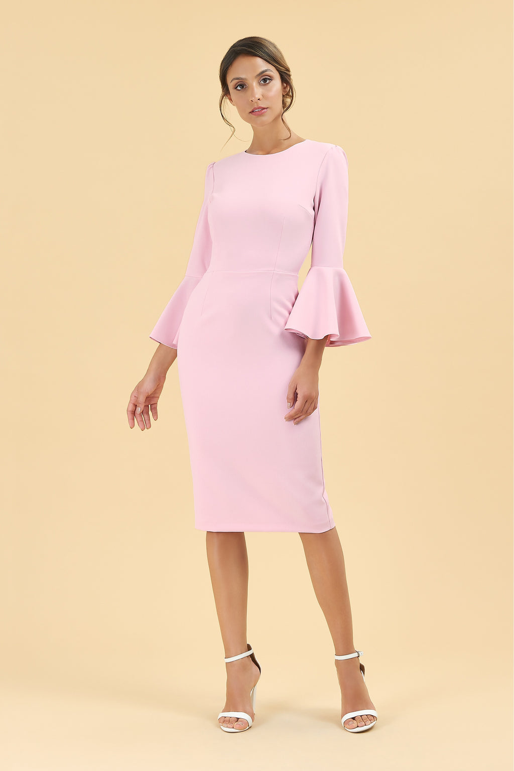 Gia Oversized Fluted Sleeve Pencil Dress