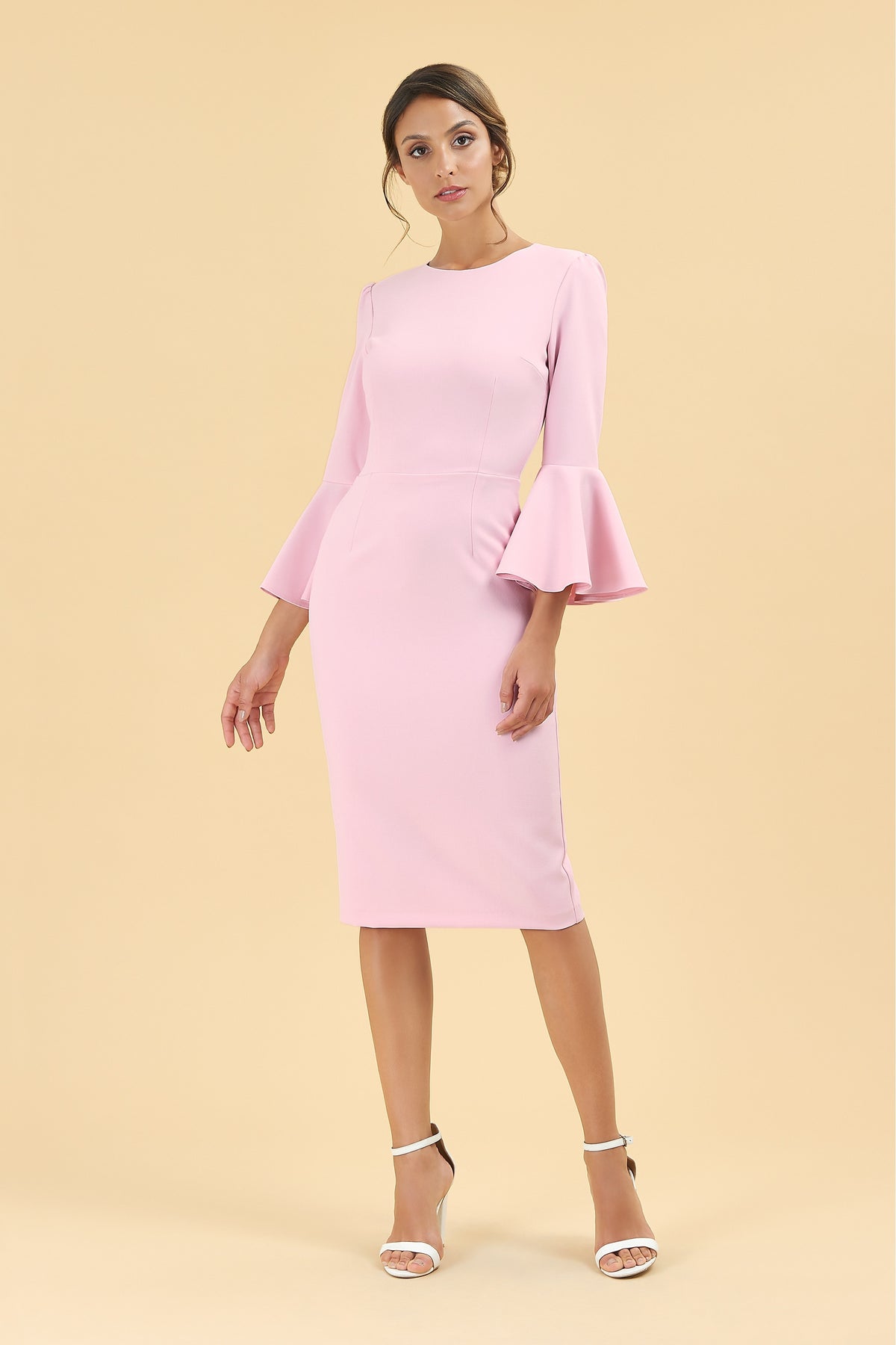 Gia Oversized Fluted Sleeve Pencil Dress