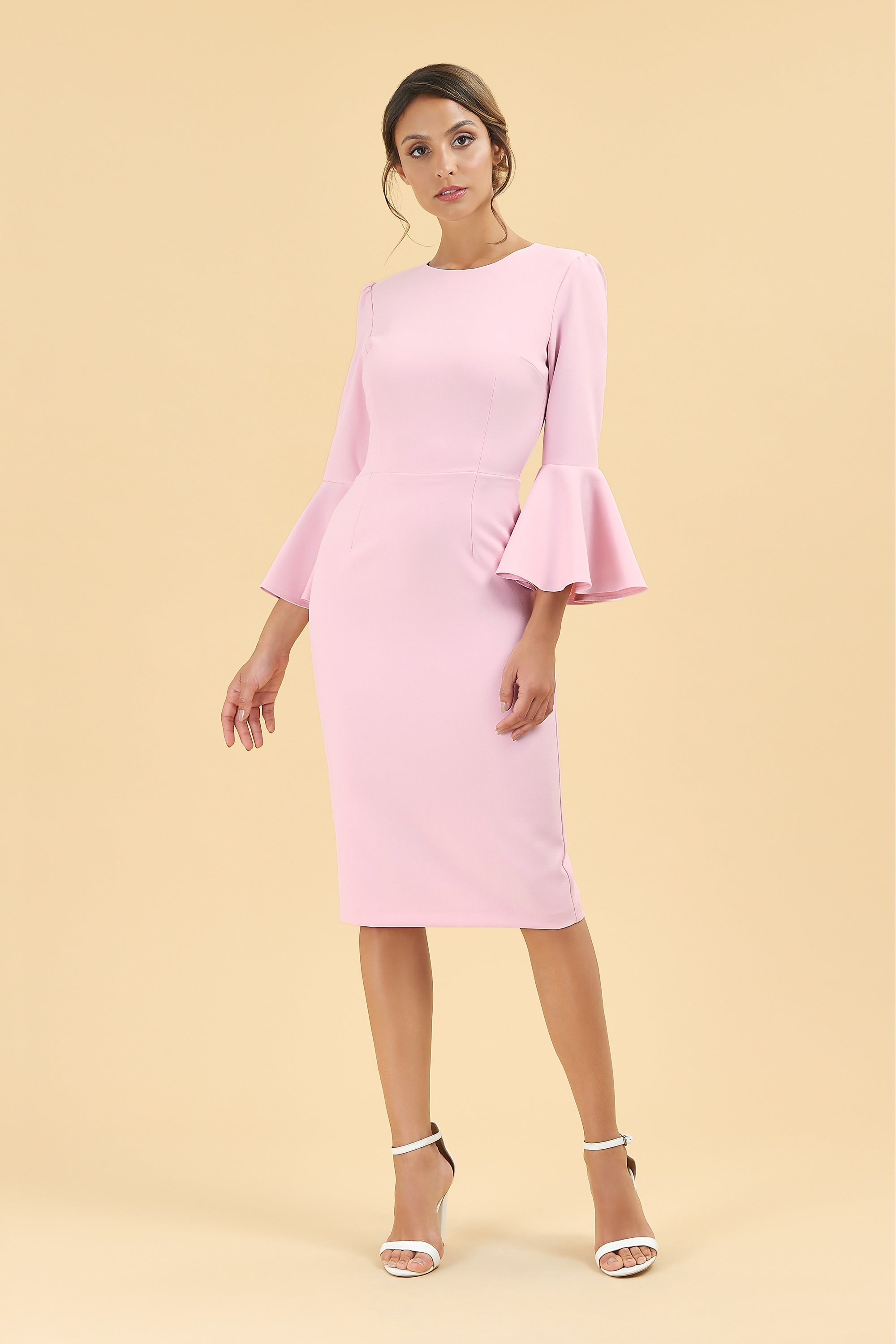 Gia Oversized Fluted Sleeve Pencil Dress