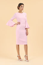 Gia Oversized Fluted Sleeve Pencil Dress