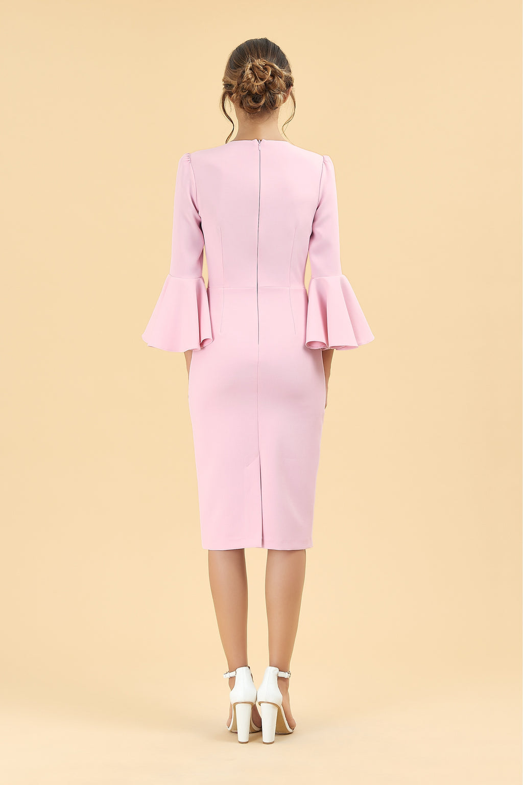 Gia Oversized Fluted Sleeve Pencil Dress
