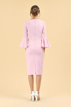 Gia Oversized Fluted Sleeve Pencil Dress