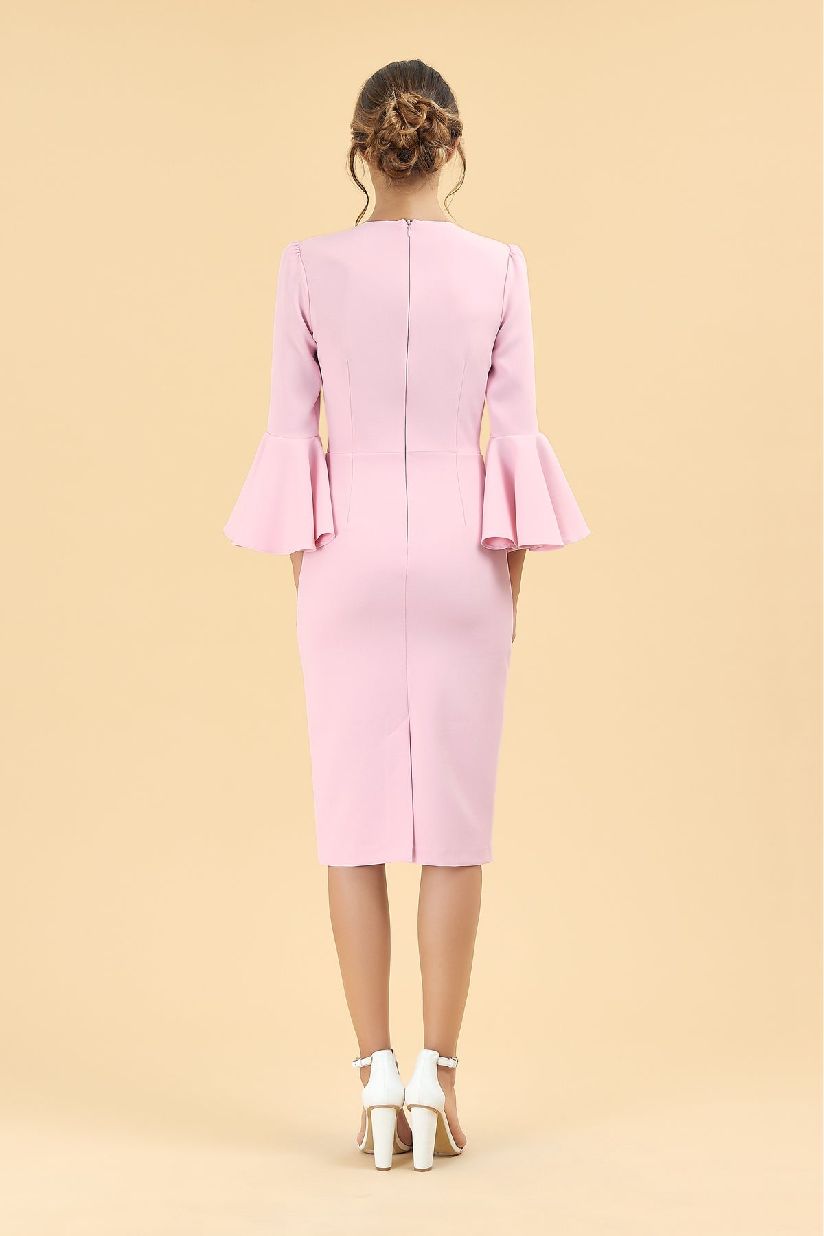 Gia Oversized Fluted Sleeve Pencil Dress